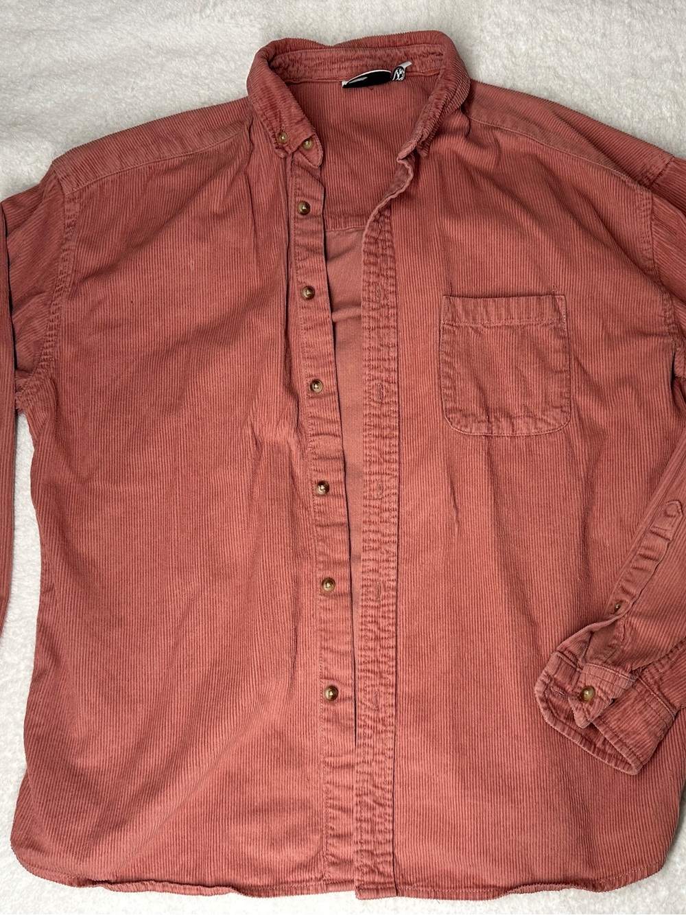 ASOS Men's Corduroy Button-Down Shirt in Dusty Rose